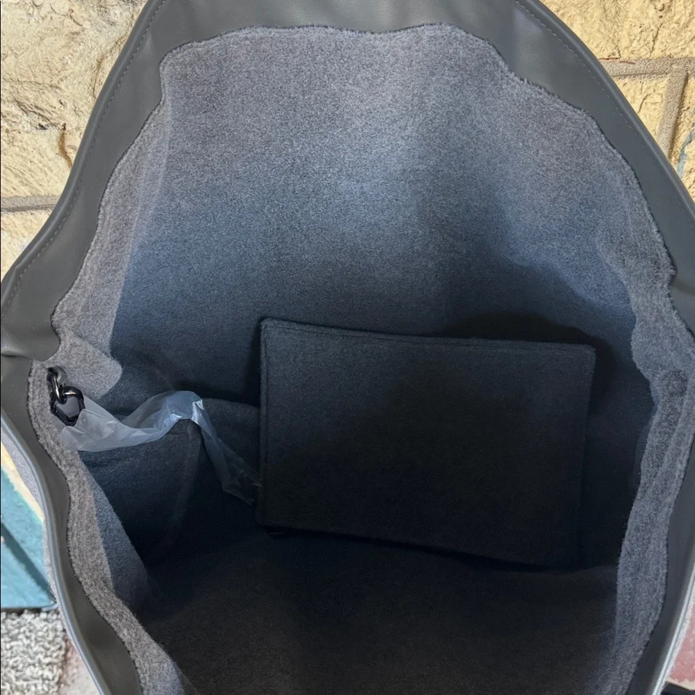 Max Mara MaxMara Designer Charcoal Felt Large Bag Tote Travel New Patella MM NWT